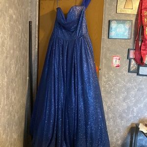 Royal Blue strapless ball gown